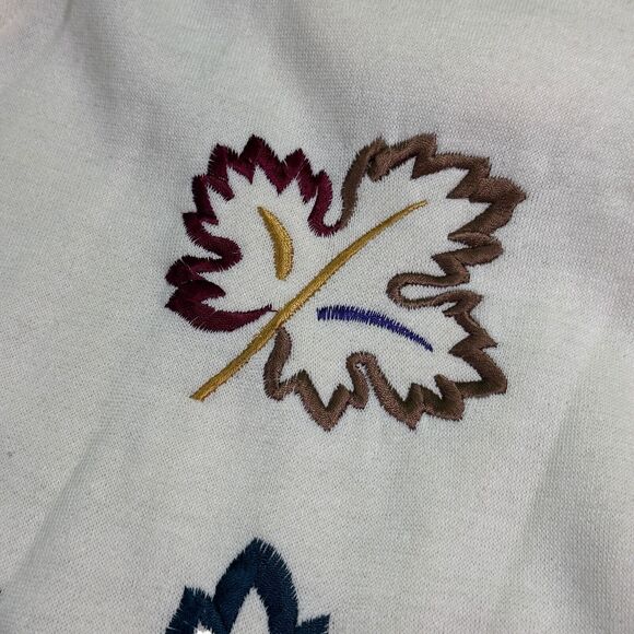 Chinawear by Morsly Sweatshirt Womens XL Ivory Embroidered Half-Zip Mock Neck - Picture 5 of 10